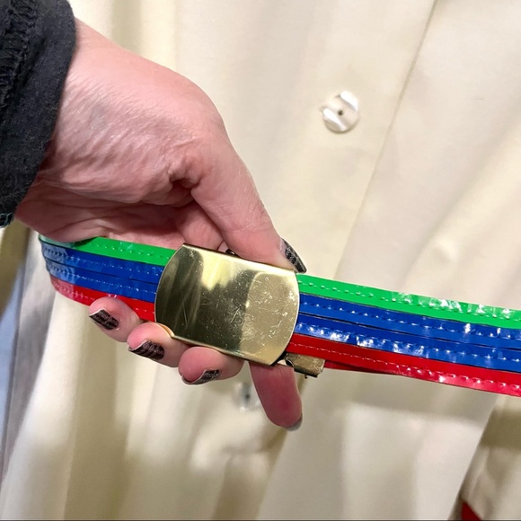 Vintage 1970s Rainbow Belted Dress - Picture 4 of 6